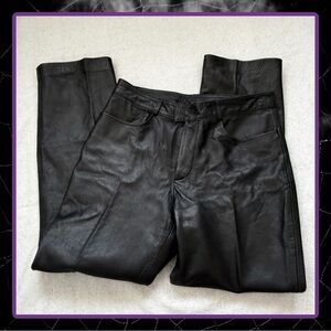 LNC!💜 Vintage? INC I.N.C. INTERNATIONAL CONCEPTS Black Genuine Leather Pants